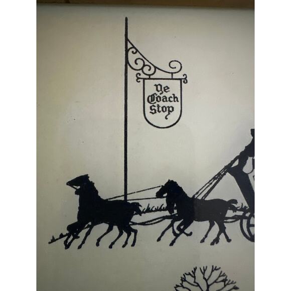 VTG Reliance small reverse painted silhouette picture YE COACH STOP T-2 Team B&W - Picture 2 of 7